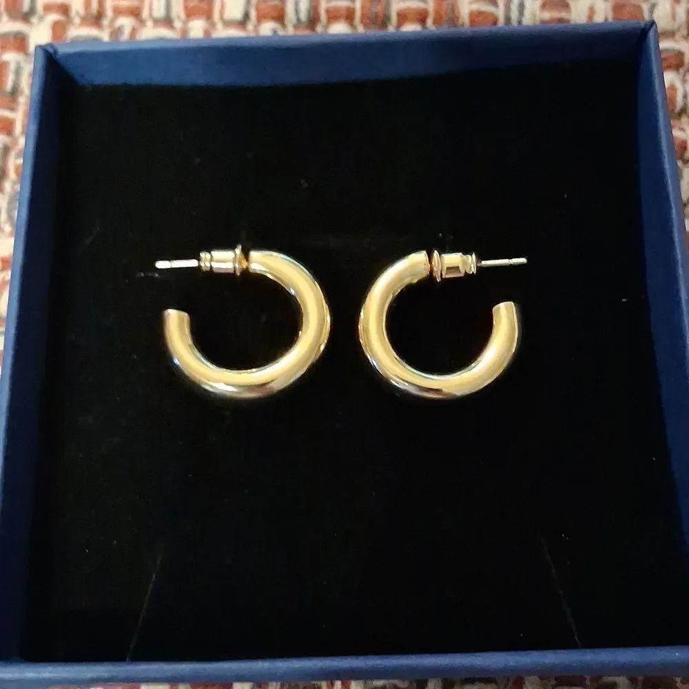 14k Gold Plated Chunky Open Hoop 20mm Earrings New